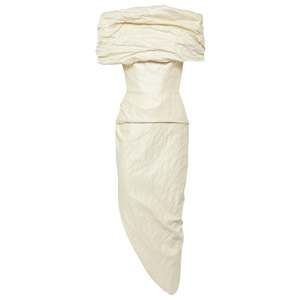Maticevski - Amber Draped Off White Cotton Midi Dress - AU 12